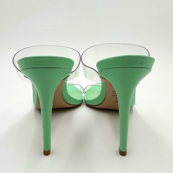 SCHUTZ Ariella Transparent Strappy Heel Deep Mint Green - Picture 5 of 11